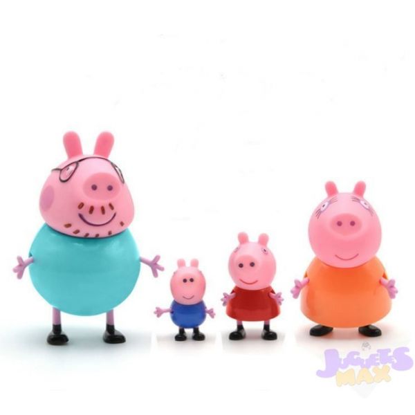 Set 4 figuras Peppa Pig y su familia